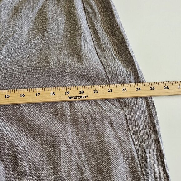 Anne Klein Pants Women XL Gray Pull On Cropped Linen Blend Office Capsule Mature - Picture 8 of 16